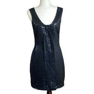 Castle Starr Silk Sequin Cocktail Sheath Dress Women 4 Formal LBD Date Night Out